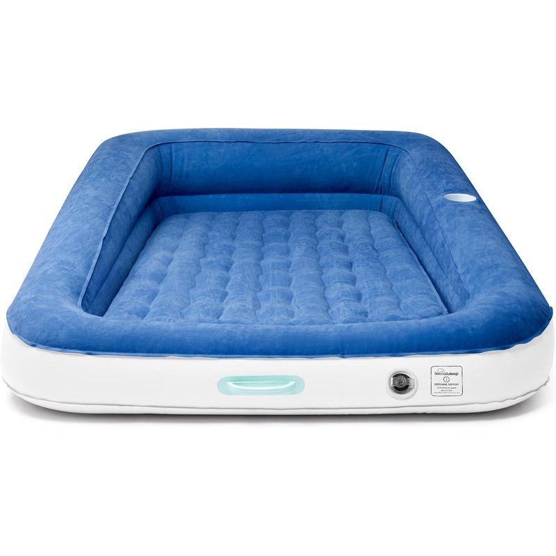 SoundAsleep Dream Series Kids Air Mattress with High Speed External Pump  Extra Tall Safety Bumpers  Portable, Toddler Blow up Bed for Kids  Inflatable Toddler Air Mattress for Home and Camping