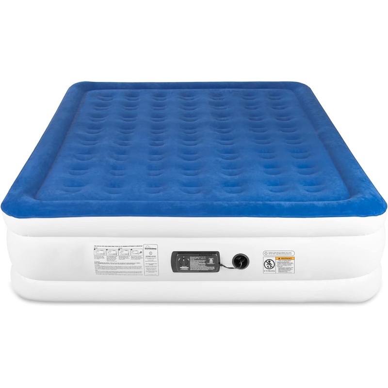 SoundAsleep Dream Series Luxury Air Mattress with ComfortCoil Technology & Built-in High Capacity Pump for Home & Camping- Double Height, Adjustable, Inflatable Blow Up, Portable  Full Size