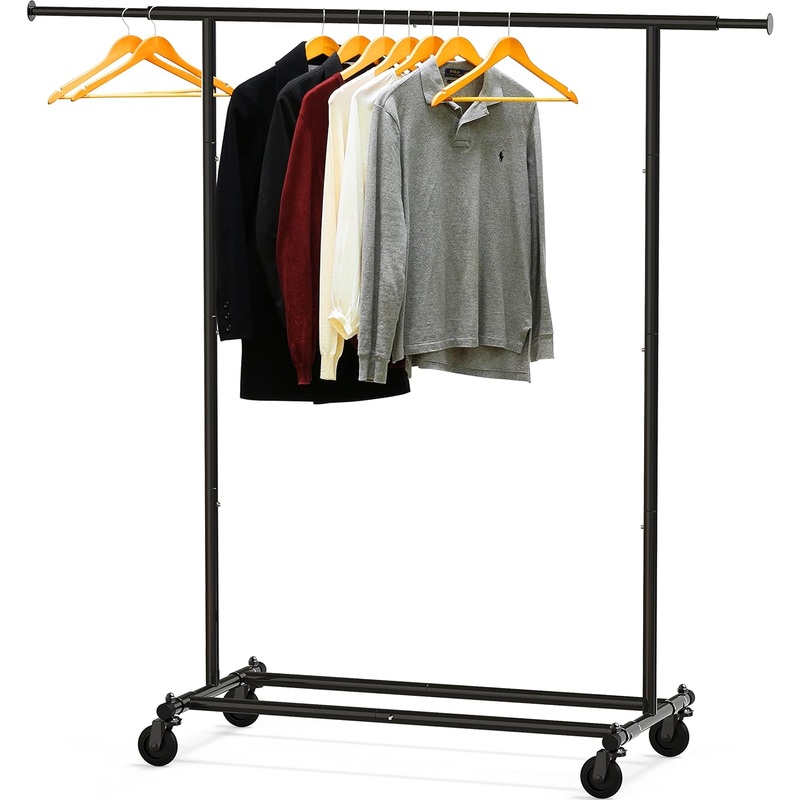 Simple Houseware Heavy Duty Clothing Garment Rack, Black