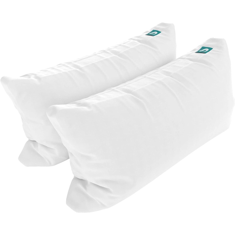 Sleepgram Bed Support Adjustable Hypoallergenic Cool Sleeping Loft Soft Pillow with Removeable Microfiber Cover, King Size, White