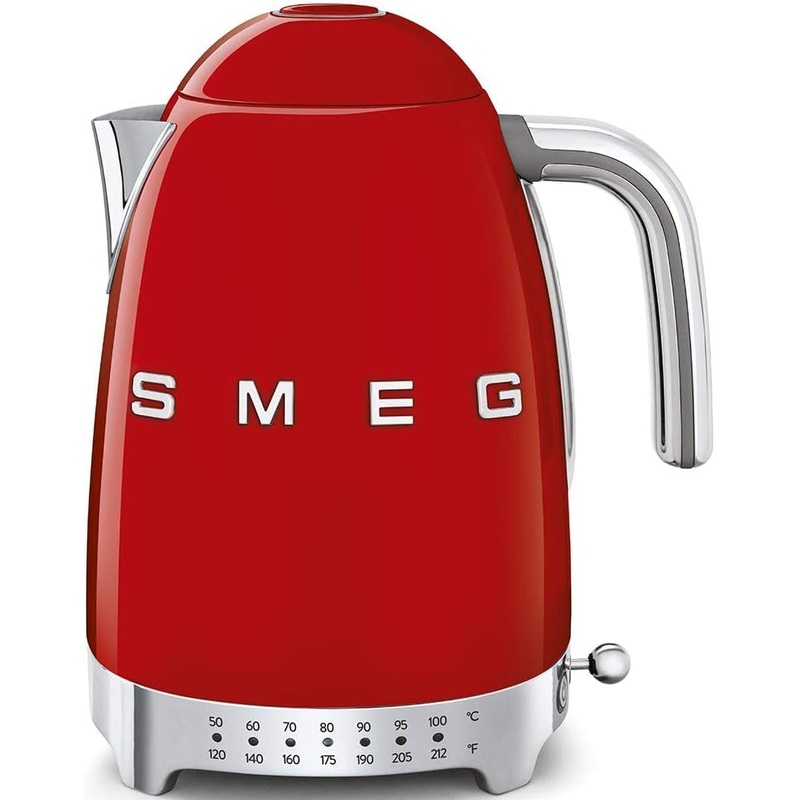 Smeg Red Stainless Steel 50s Retro Variable Temperature Kettle