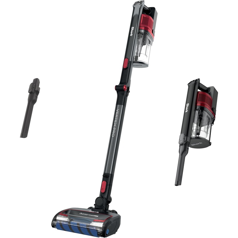 Shark Cordless Vertex Pro Lightweight Cordless Stick Vacuum with DuoClean PowerFins, HEPA Fitler, Anti-Allergen Complete Seal, LED Headlights, For Carpets & Hardfloors, Red, IZ662H