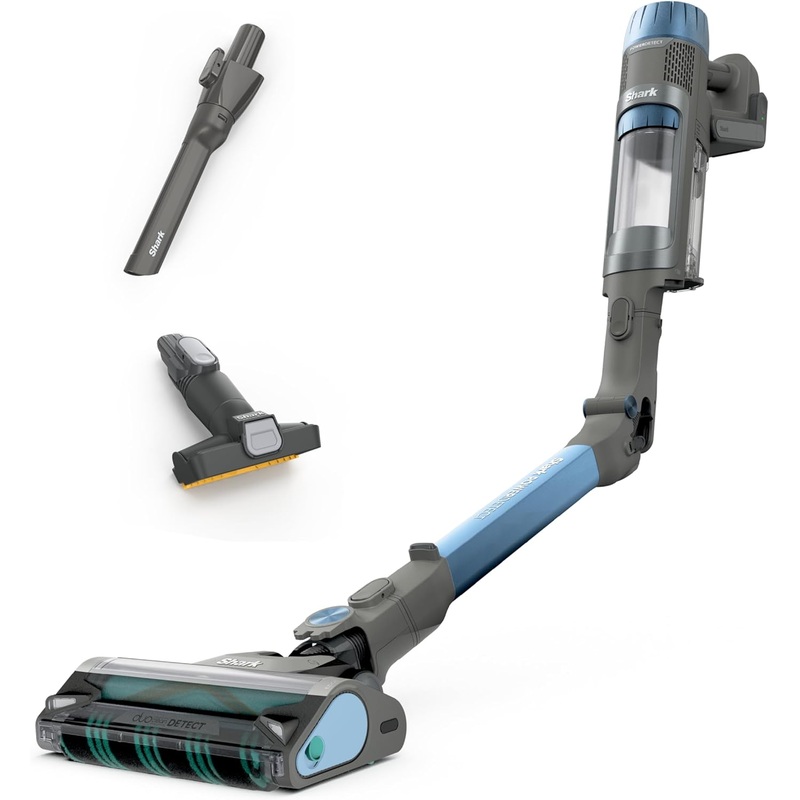 Shark PowerDetect Cordless Stick Vacuum, Powerful Suction, HEPA Filtration, Carpet & Hard Floor, Portable, Stick Vacuum for Pet Hair, Java Ice Blue, IP1255