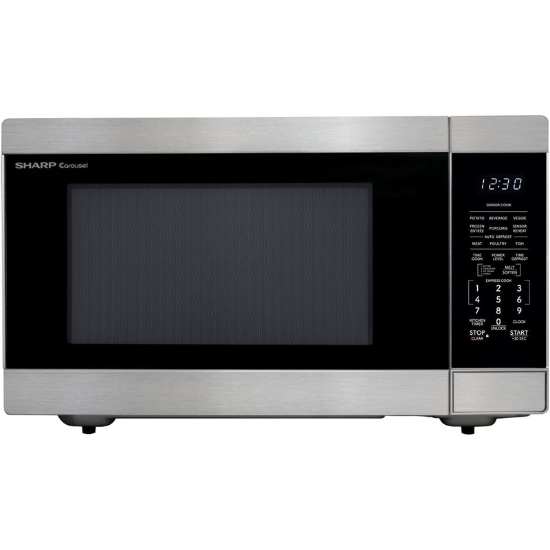 SHARP Countertop Microwave Oven with Removable 16.5 Carousel Turntable, 1200 Watt, 2.2 Cubic Feet, Stainless Steel