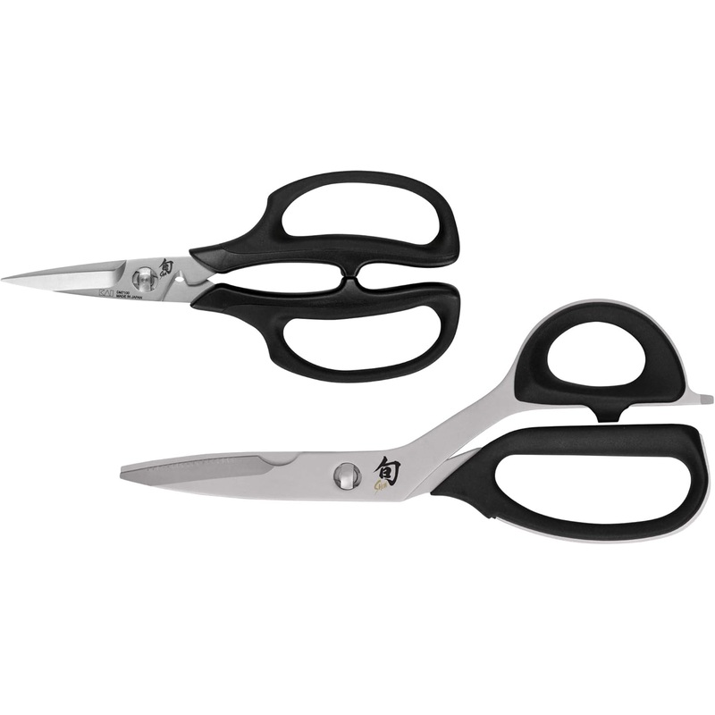 Shun Cutlery 2 Piece Kitchen Shear Set, Stainless Steel Cooking Scissors, Blades Separate for Easy Cleaning, Comfortable, Non-Slip Handle, Kitchen Shears Heavy Duty