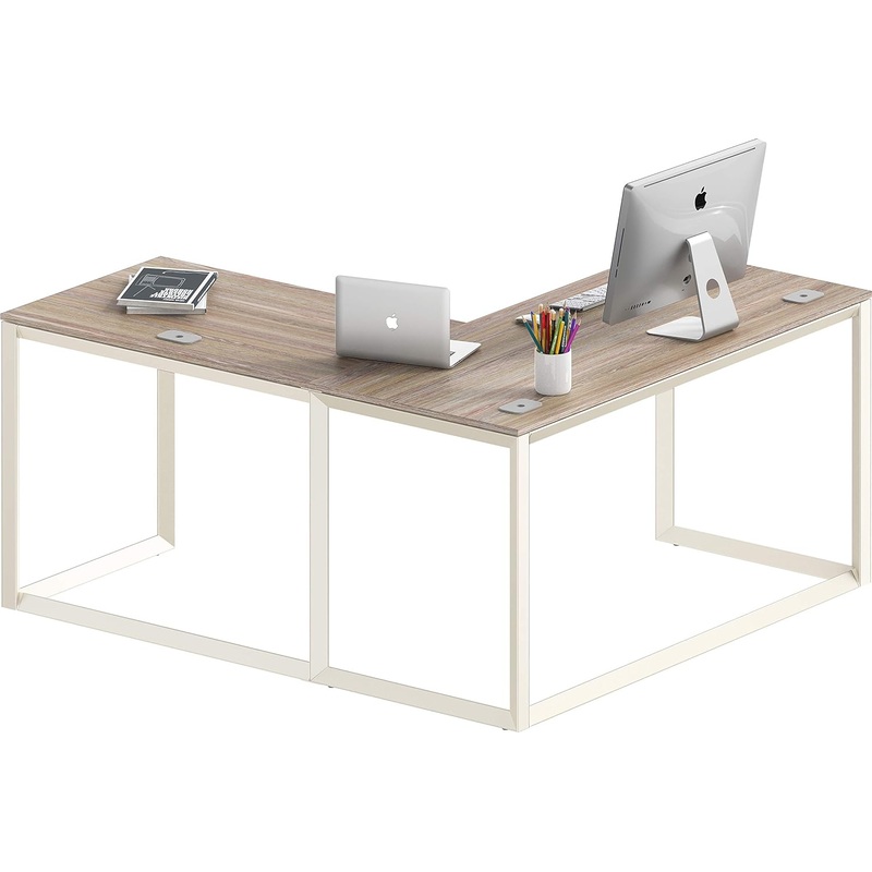 SHW Triangle-Leg L-Shaped Home Office Computer Desk