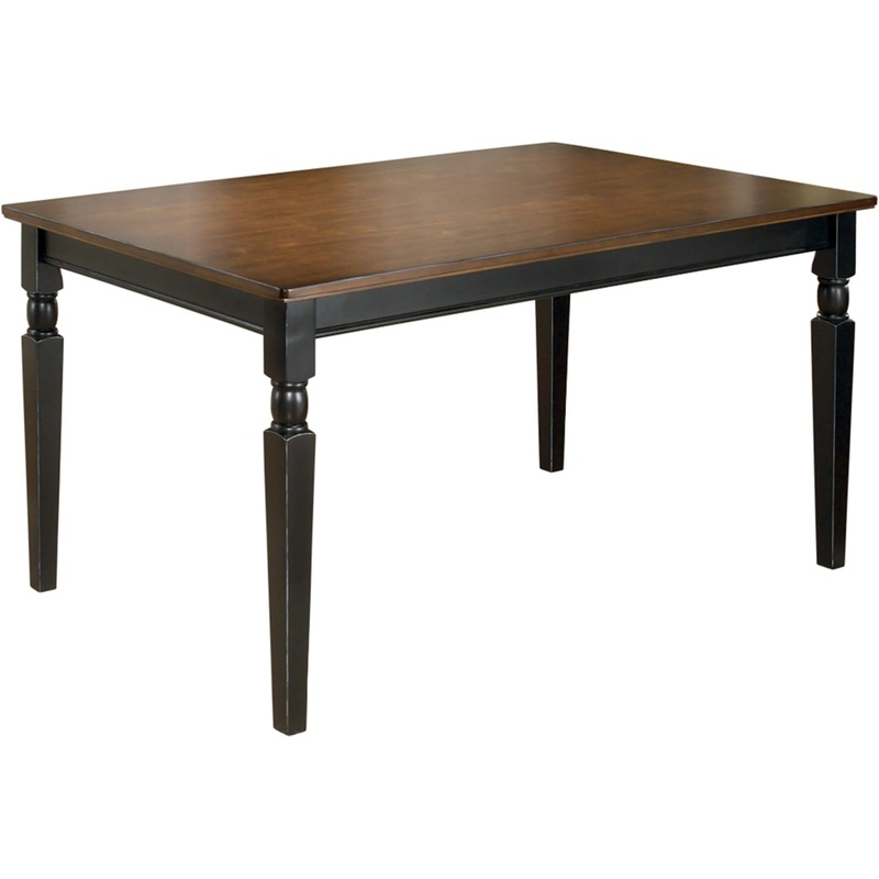 Signature Design by Ashley Owingsville Rustic Farmhouse Dining Room Table, Black & Brown