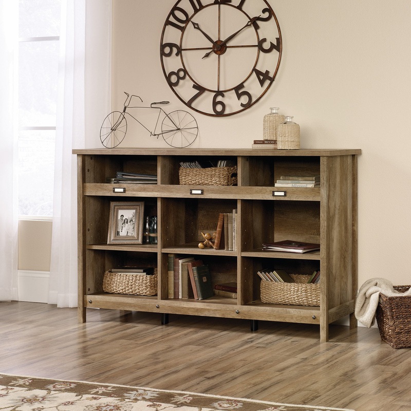 Sauder 418344 Adept Storage Credenza, Craftsman Oak Finish