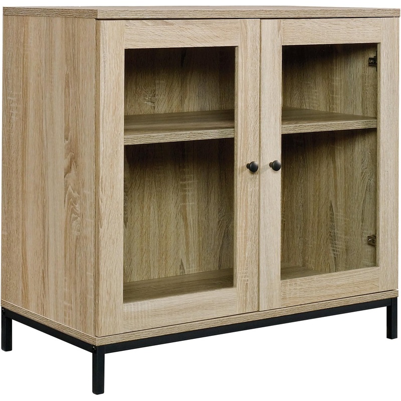 Sauder 420035 North Avenue Display Cabinet, For TVs up to 32, Charter Oak finish