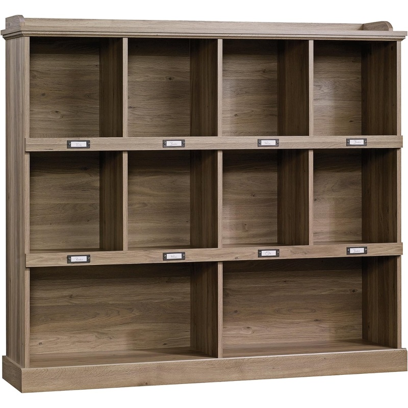 Sauder Barrister Lane Cubby Bookcase/ Book Shelf for Storage and Display, Salt Oak finish