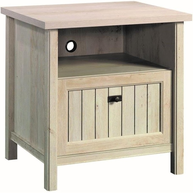 Sauder Costa Night Stand with Drawer, in a Chalked Chestnut Finish