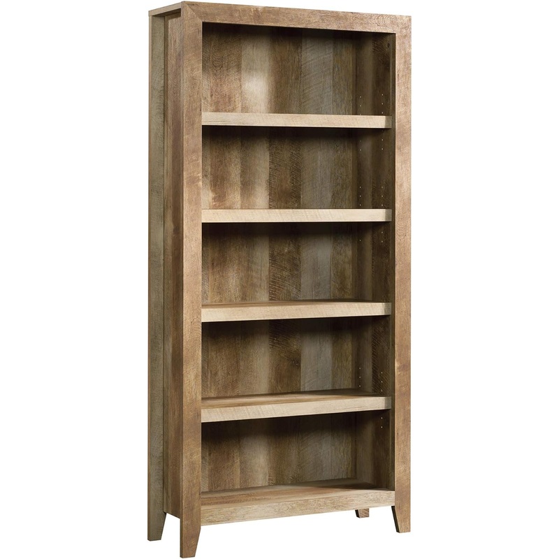 Sauder Dakota Pass 5 Bookcase/Book Shelf, L: 33.78 x W: 12.52 x H: 71.1, Craftsman Oak finish