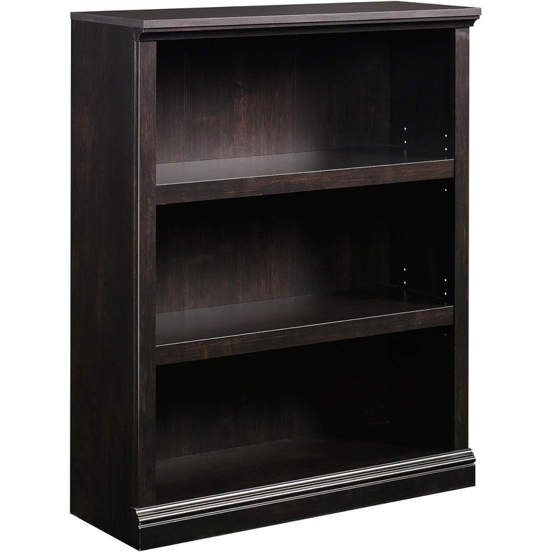 Sauder Miscellaneous Storage 3-Shelf Bookcase/ book shelf, Estate Black finish