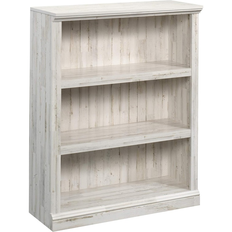 Sauder Miscellaneous Storage 3-Shelf Bookcase/ Book Shelf, White Plank finish