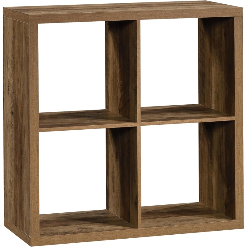 Sauder Miscellaneous Storage 4-Cube Organizer Storage Bookcase/Pantry cabinets, Rural Pine Finish