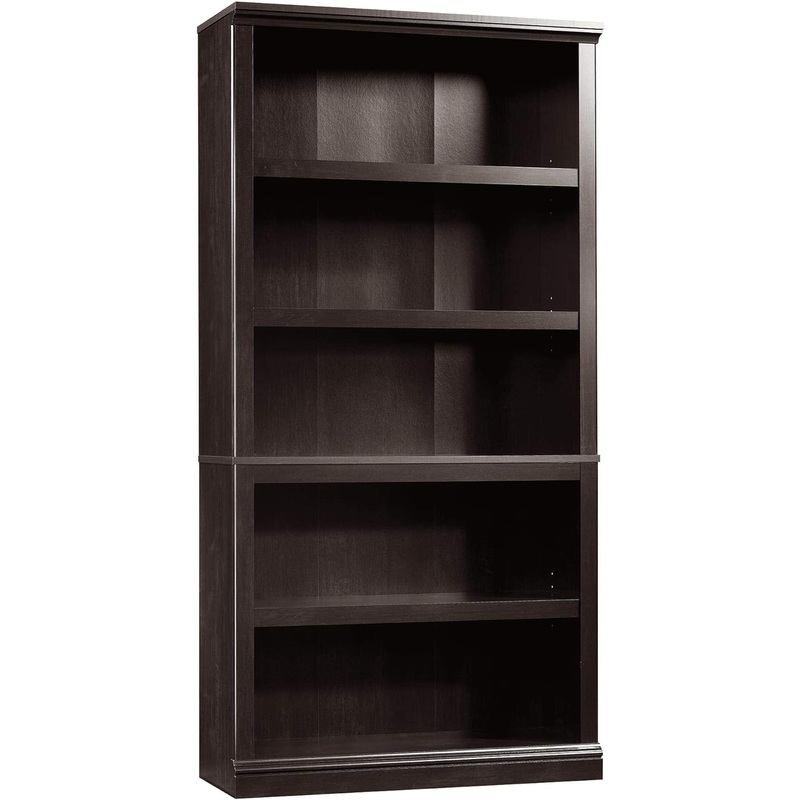 Sauder Miscellaneous Storage 5 Bookcase/Book Shelf, L: 35.28 x W: 13.23 x H: 69.76, Estate Black