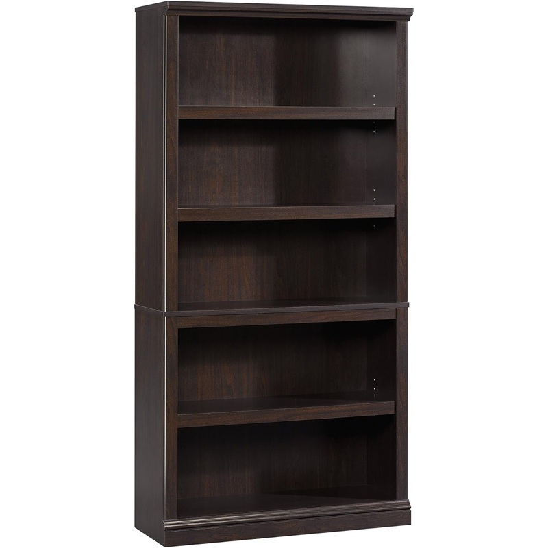 Sauder Miscellaneous Storage 5 Bookcase/Book Shelf, L: 35.28 x W: 13.23 x H: 69.76, Jamocha Wood finish