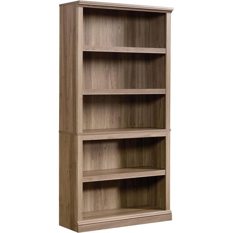 Sauder Miscellaneous Storage 5 Bookcase/Book Shelf, L: 35.28 x W: 13.23 x H: 69.76, Salt Oak