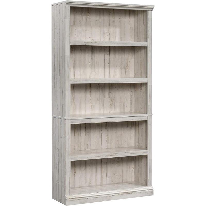 Sauder Miscellaneous Storage 5-Shelf Bookcase/Book Shelf, White Plank Finish