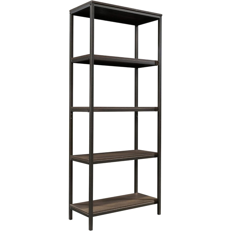 Sauder North Avenue Tall Bookcase/Book Shelf, L: 23.47 x W: 11.58 x H: 56.77, Smoked Oak finish