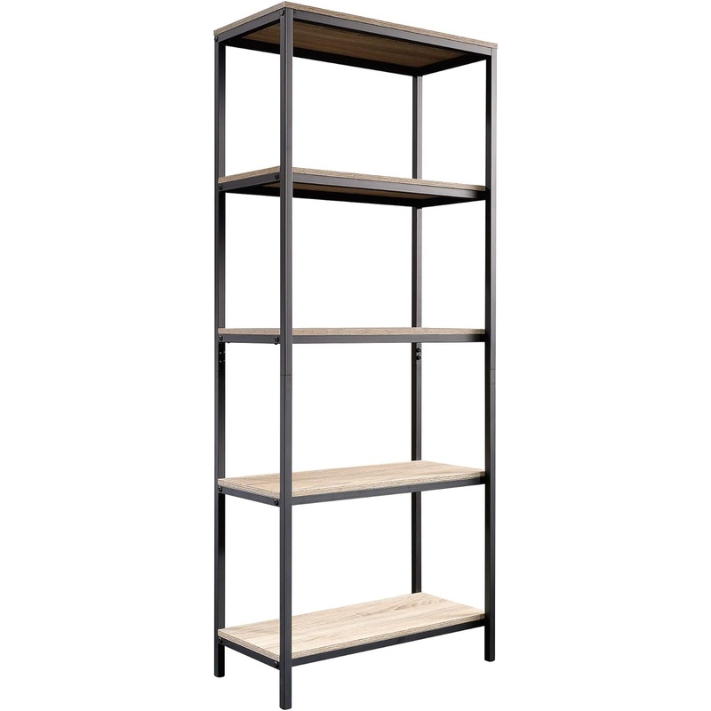 Sauder North Avenue Tall Bookcase/Bookshelf, for TVs up to 36, Charter Oak finish