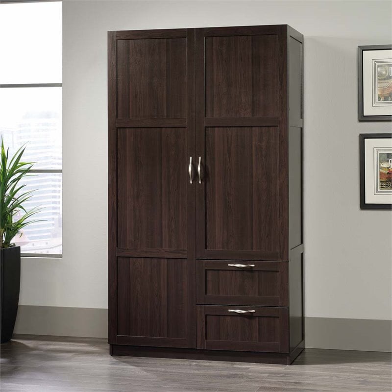 Sauder Select 40 Wide Wardrobe Storage Cabinet, Cinnamon Cherry Finish