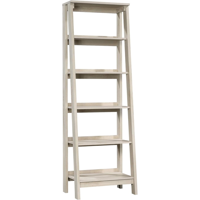 Sauder Trestle 5 Bookcase/Book Shelf, L: 23.54 x W: 16.61 x H: 71.14, Chalked Chestnut finish