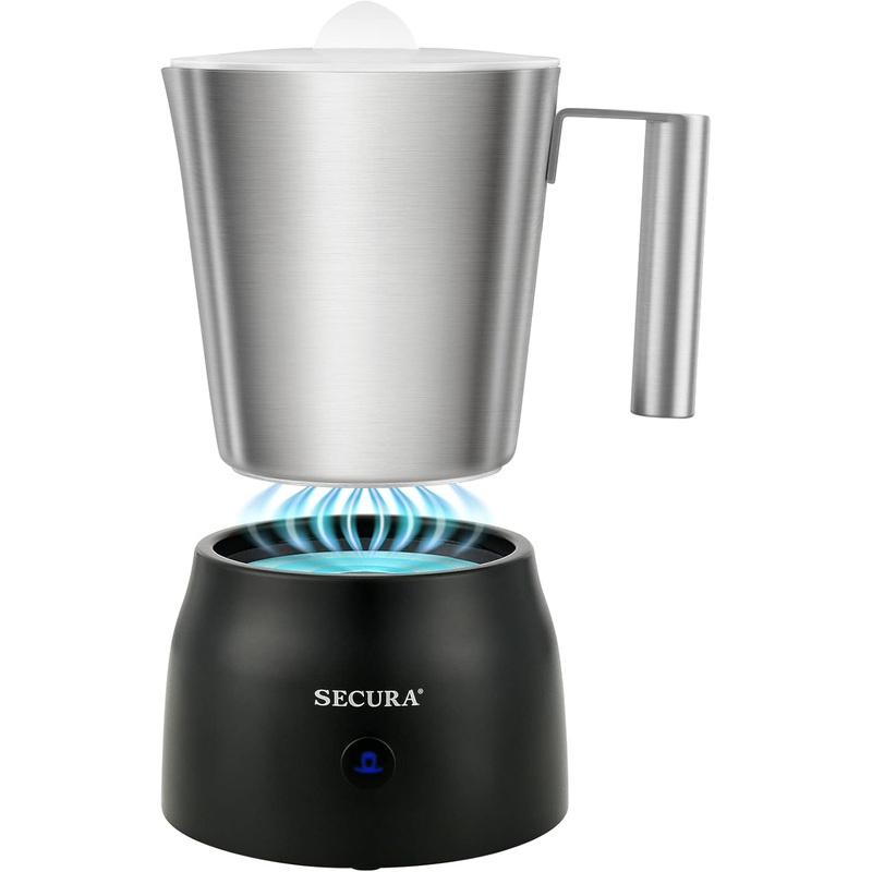 Secura Detachable Milk Frother, 17oz Electric Milk Steamer Stainless Steel, Automatic Hot/Cold Foam and Hot Chocolate Maker with Dishwasher Safe, 120V