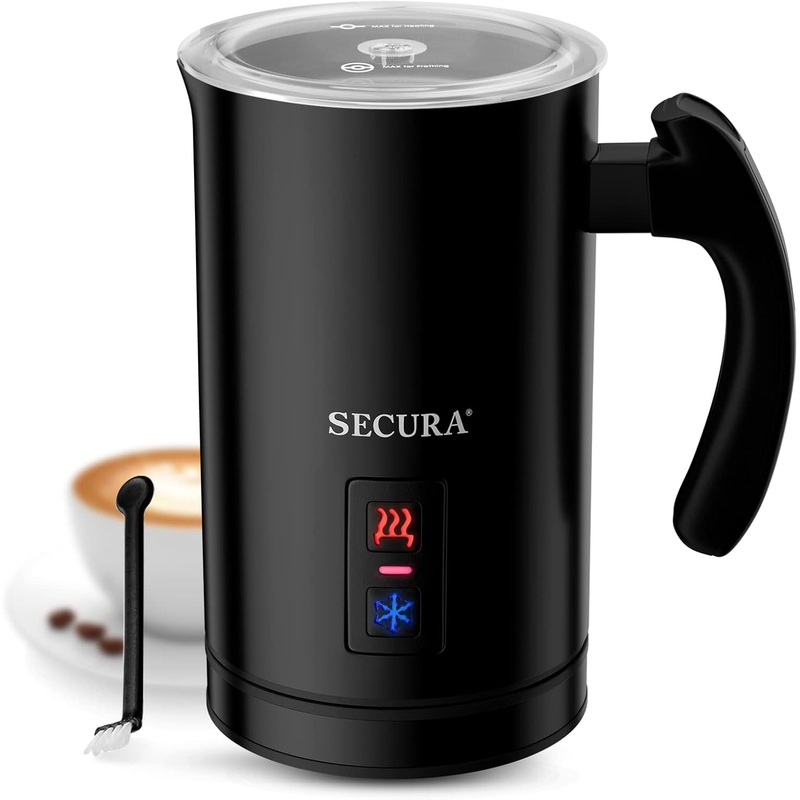 Secura Electric Milk Frother, Automatic Milk Steamer Warm or Cold Foam Maker for Coffee, Cappuccino, Latte, Stainless Steel Milk Warmer with Strix Temperature Controls