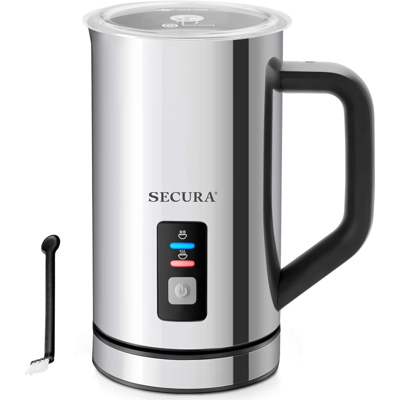 Secura Milk Frother, Electric Milk Steamer Stainless Steel, 8.4oz/250ml Automatic Hot and Cold Foam Maker and Milk Warmer for Latte, Cappuccinos, Macchiato, 120V