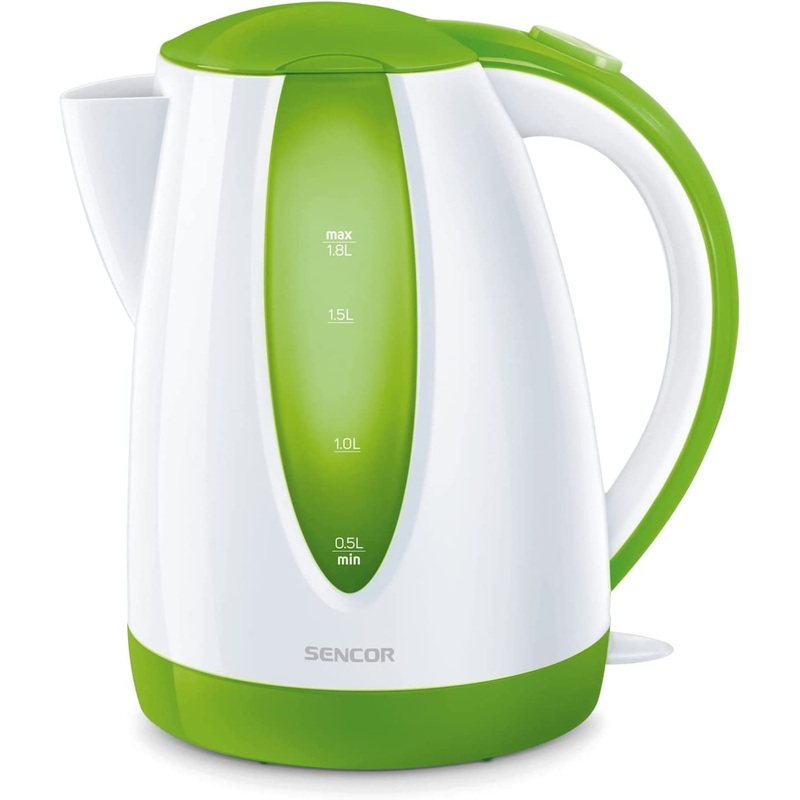 Sencor SWK1811GR 1.8L Electric Kettle with Power Cord Storage Base and Automatic Shut Off, Green