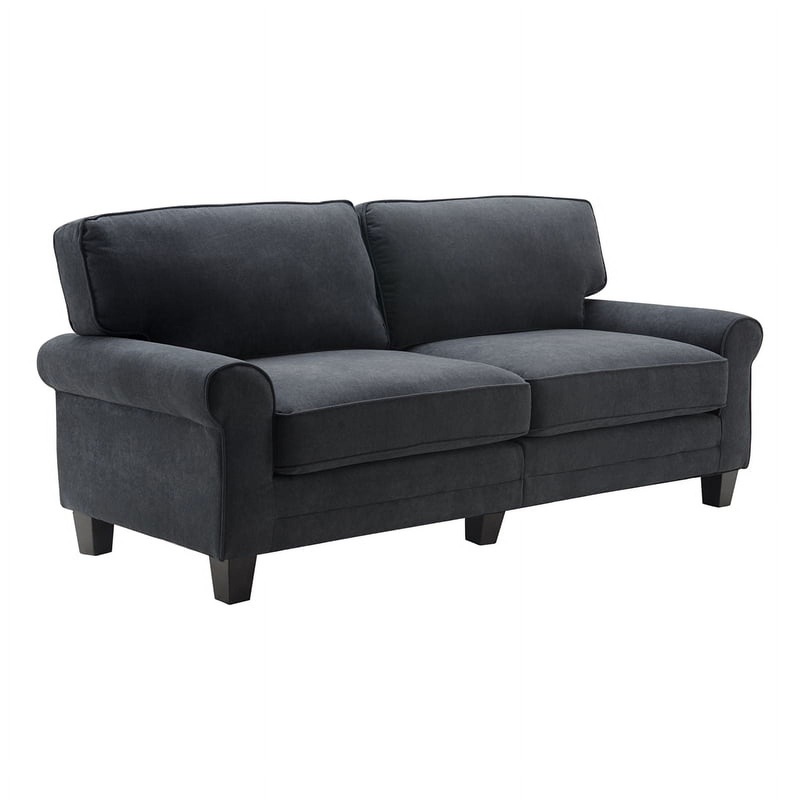 Serta Copenhagen Traditional Rolled Arm 78-inch Sofa, Charcoal Fabric
