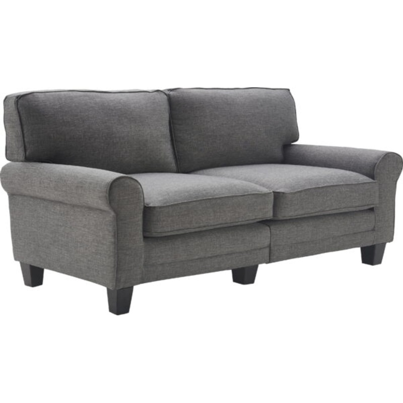 Serta Copenhagen Traditional Rolled Arm 78-inch Sofa, Gray Fabric