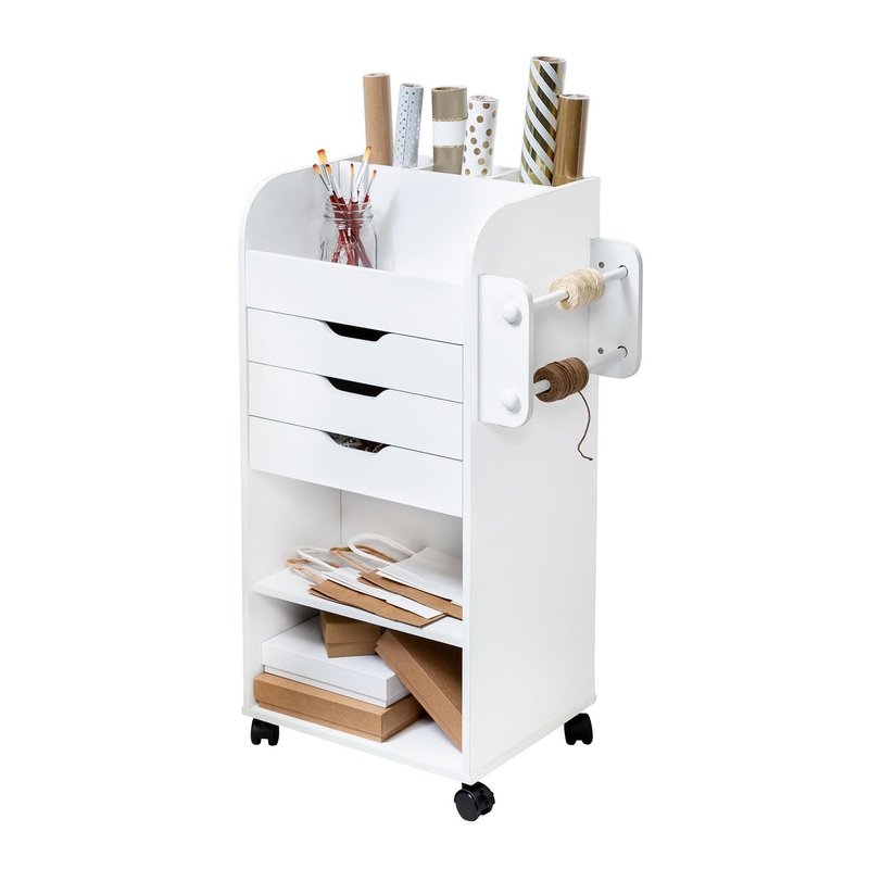 Seville Classics 3-Tier Rolling Steel Bin Kitchen Trolley with Wheels, Black Utility Storage Cart, 16.7 W