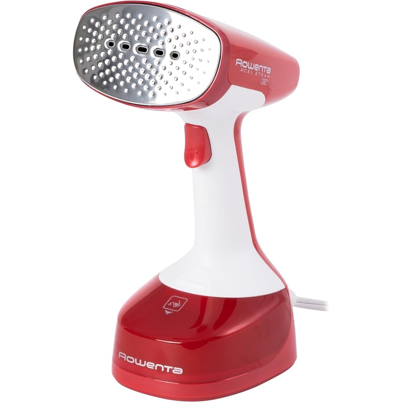 Rowenta, Steamer for Clothes, X-Cel Easy Steam Handheld Steamer, 15 Second Heatup, 5 Ounce Capacity, 1400 Watts, Portable, Travel Must Have, Red Clothes Steamer, DR7112