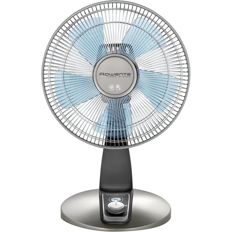Rowenta Turbo Silence Table Fan 18 Inches Ultra Quiet Fan Oscillating, Portable, 4 Speeds, Manual Turn Dial, Indoor VU2531, Bronze
