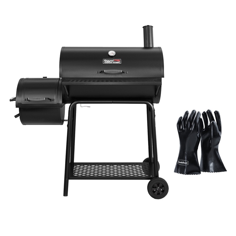 Royal Gourmet 30 CC1830FG, Charcoal Grill with Offset Smoker with High Heat-Resistant BBQ Gloves