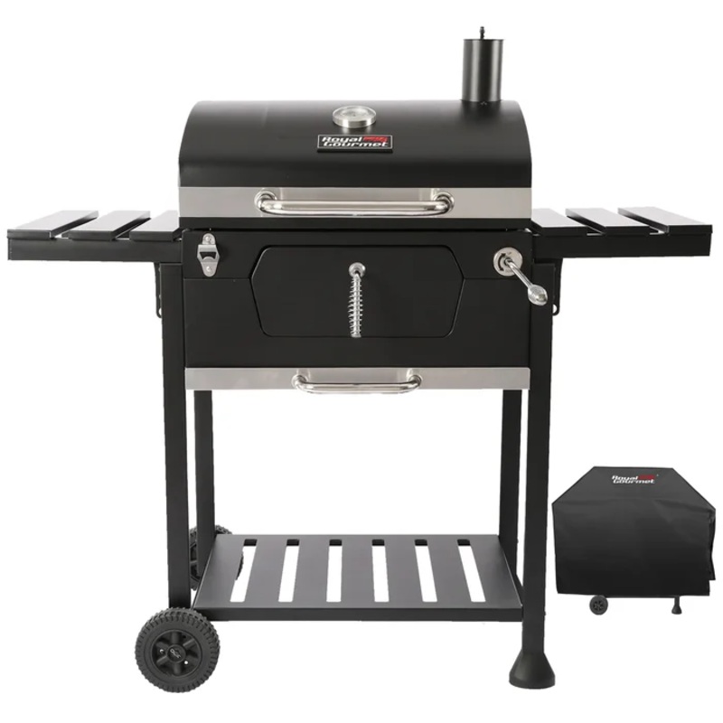Royal Gourmet CD1824EC 24-Inch Charcoal BBQ Grill with Cover, Black