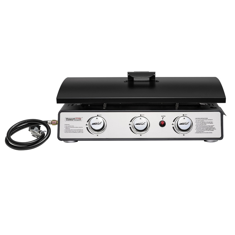 Royal Gourmet PD2301S 24 3-Burner Portable Gas Griddle with Top Hard Cover