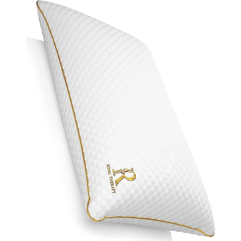 Royal Therapy King Memory Foam Pillow, Neck Pillow Bamboo Adjustable Side Sleeper Pillow for Neck & Shoulder, Support for Back, Stomach, Side Sleepers, Orthopedic Contour Pillow, CertiPUR