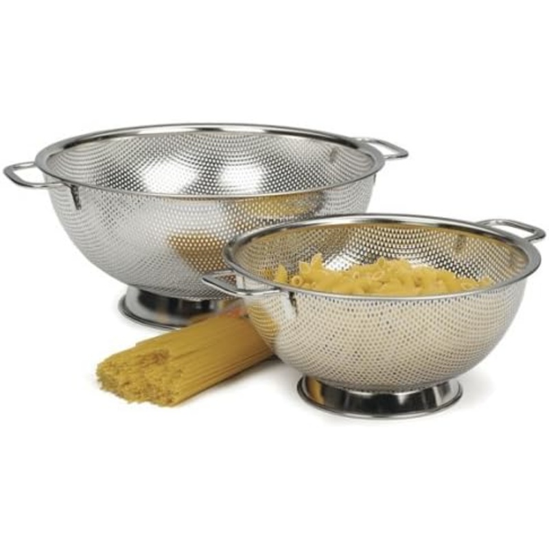 RSVP Precision Pierced Stainless-Steel 3 and 5-Quart Colander Set