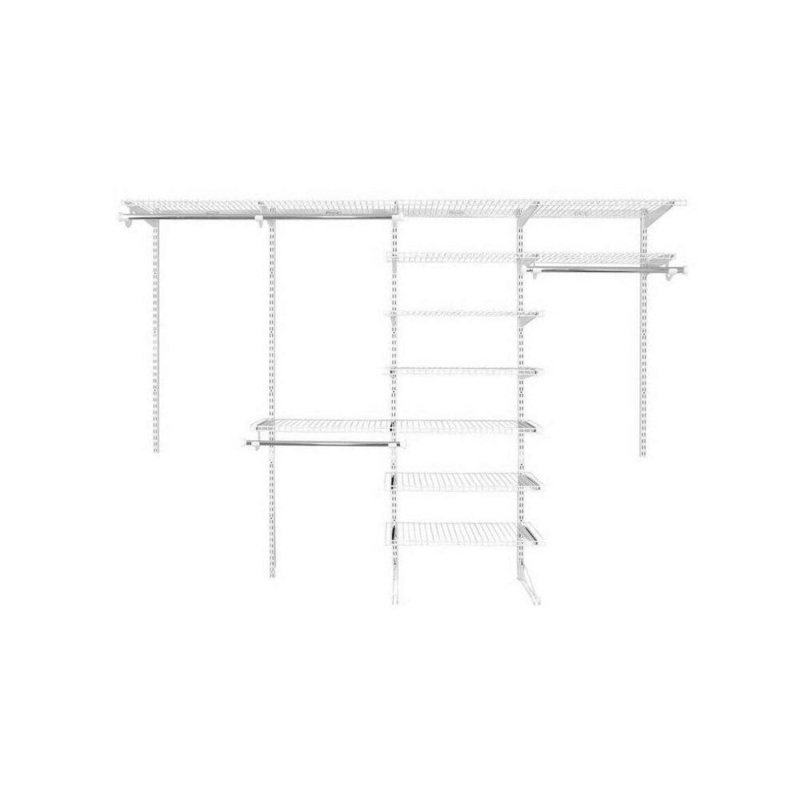 Rubbermaid 2062105 72 in. to 120 in W White Closet Fast Track Wire Closet System Configuration Storage Kit