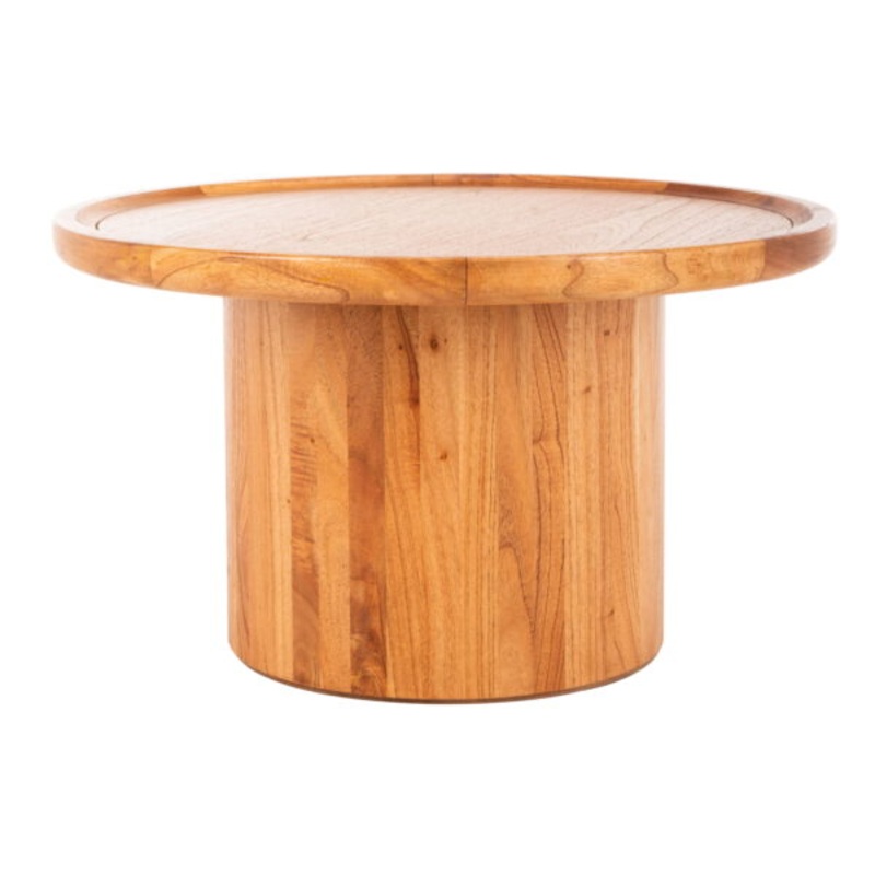 SAFAVIEH Devin Round Pedestal Coffee Table Natural