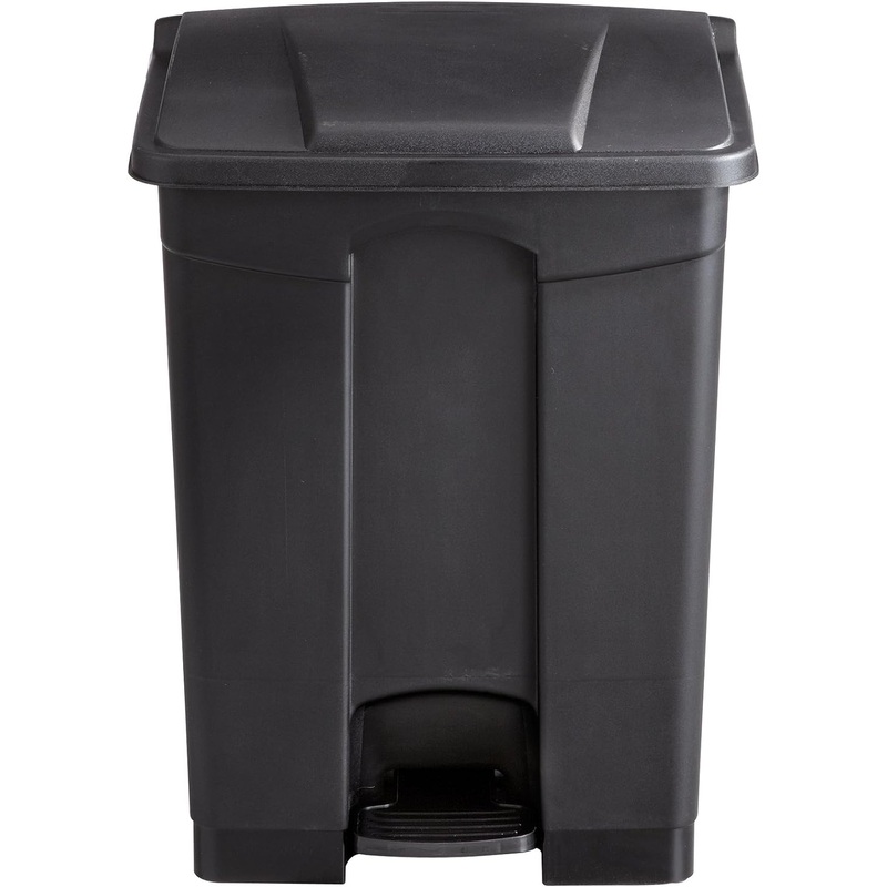 Safco Products Plastic Step-On Trash Can 9922BL, Black, Hands-Free Disposal, 17-Gallon Capacity Perfect for Home, and Garage