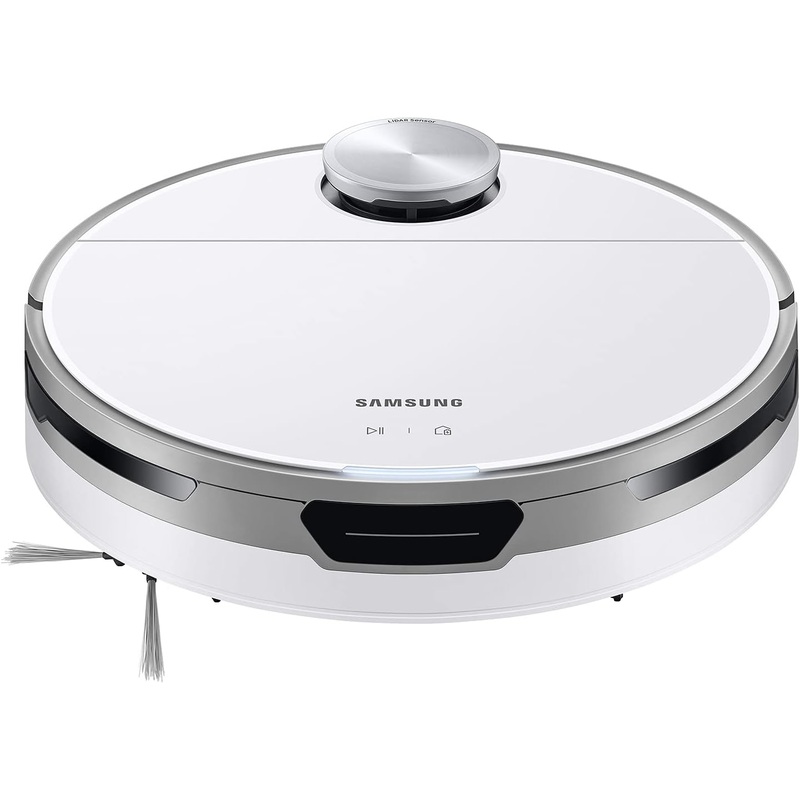 SAMSUNG Jet Bot Robot Cordless Vacuum Cleaner w/ Intelligent Power Control, Precise Navigation, Multi Surface Cleaning for Hardwood Floors, Carpets, Rugs, Anti Hair, VR30T80313W/AA, White