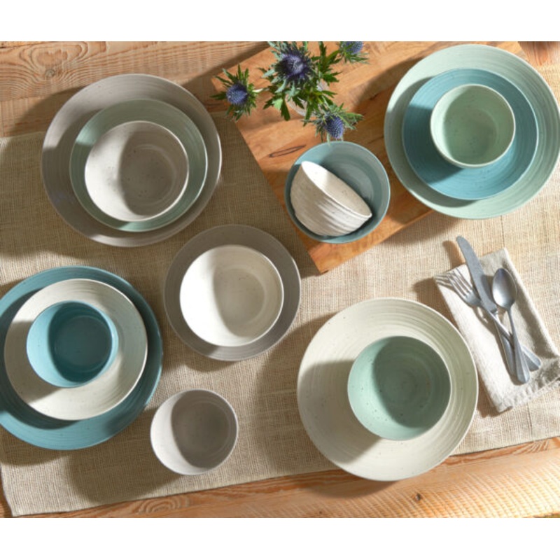 Sango Siterra Handmade Stoneware Dinnerware  Set of 16