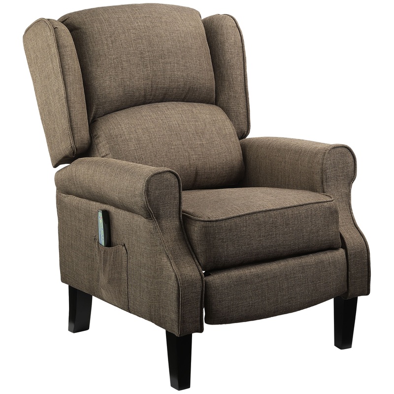 Relaxing Fabric Heated Massage Chair Vibrating Recliner Sofa With Remote Control