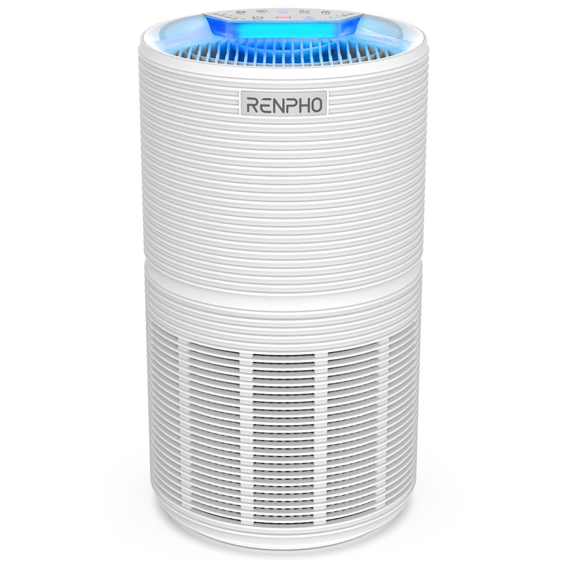 RENPHO Air Purifier for Home Large Room 1200 Ft, H13 True HEPA Filter Air Cleaner for Allergies and Asthma, RP-AP089W, White
