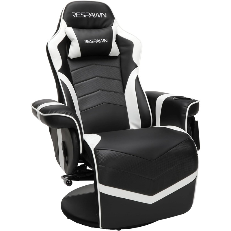 RESPAWN 900 Gaming Recliner  Video Games Console Recliner Chair, Computer Recliner, Adjustable Leg Rest and Recline, Recliner with Cupholder, Reclining Gaming Chair with Footrest  Black