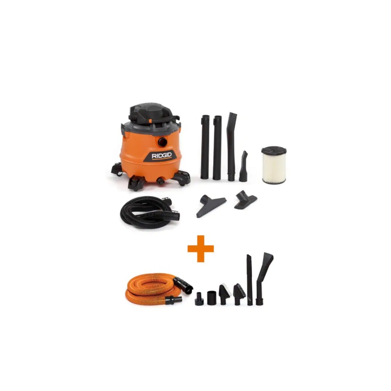 RIDGID HD1600C 16 Gal. 6.5-Peak HP NXT Wet/Dry Shop Vacuum with Detachable Blower, Filter, Hose, Accessories and Car Cleaning Kit